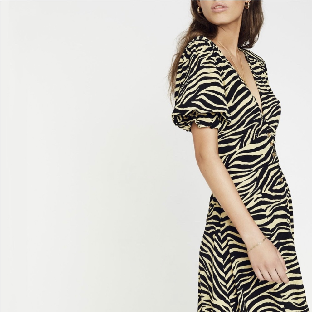 Faithfull The Brand RAFA MIDI DRESS in zebra print